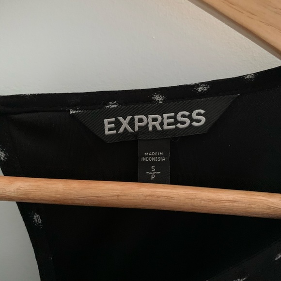 Express: Black Sheer Dress w/ White Speckle Design - Picture 13 of 14